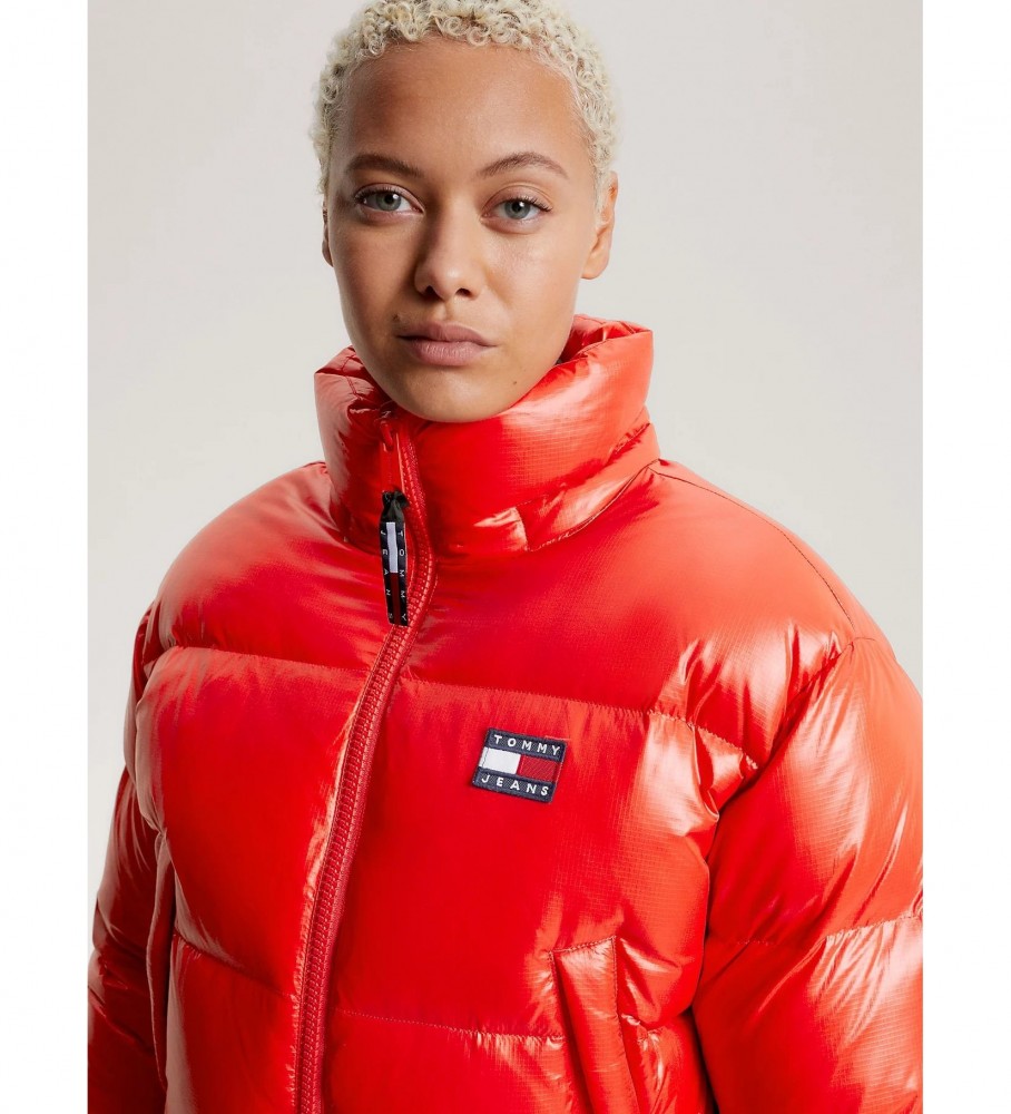 Jaqueta Tommy Jeans Alaska acolchoada e reciclada vermelha