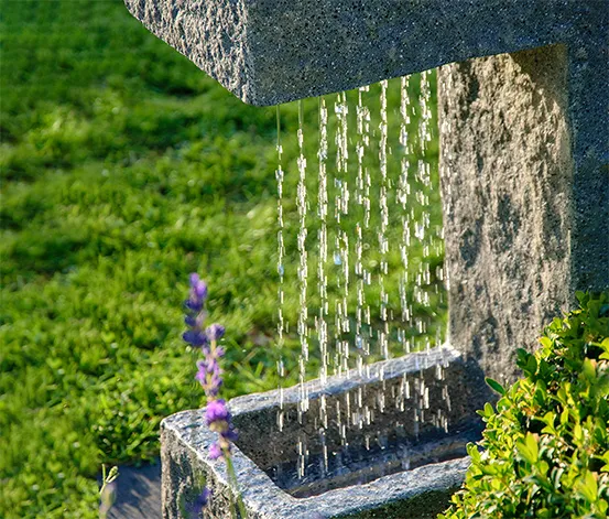 Dobar Gartenbrunnen mit Wasserfall und LEDs