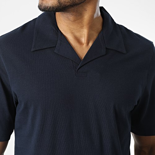 Polo Manches Courtes Em Bleu Marine