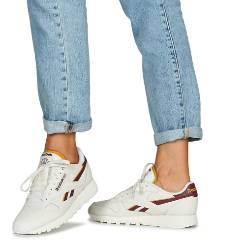 Reebok Classic - CLASSIC LEATHER - Blanc / Bordeaux / Jaune