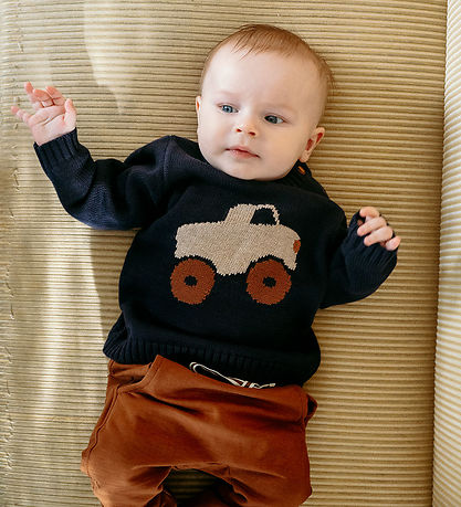 Hust and Claire Bluse - Strik - Pilou - Navy m. Monstertruck