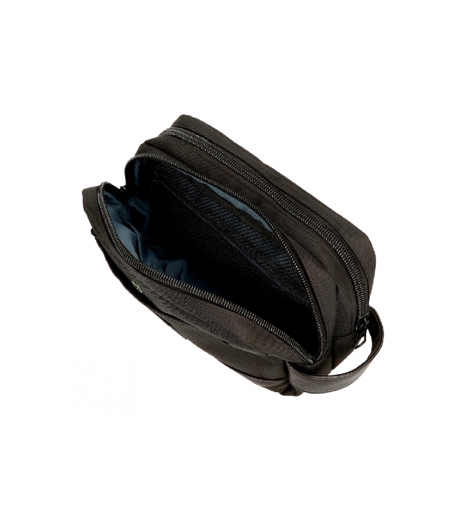 Nécessaire Pepe Jeans Leighton com dois compartimentos, preta.
