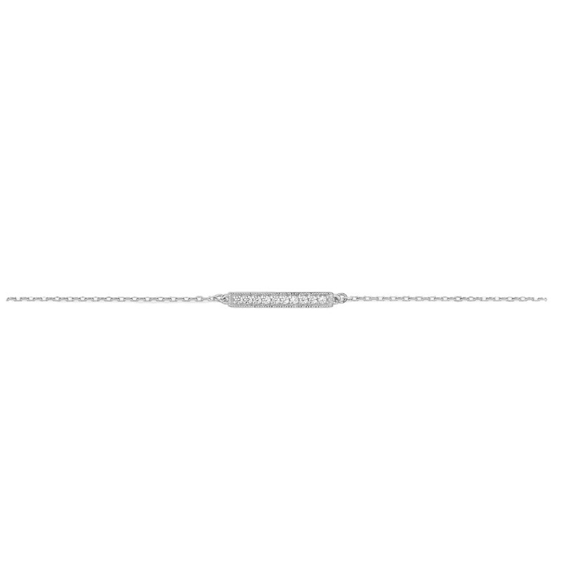 Bracelet Femme - Oxyde de zirconium - Or 18 Carats - Longueur : 18 cm