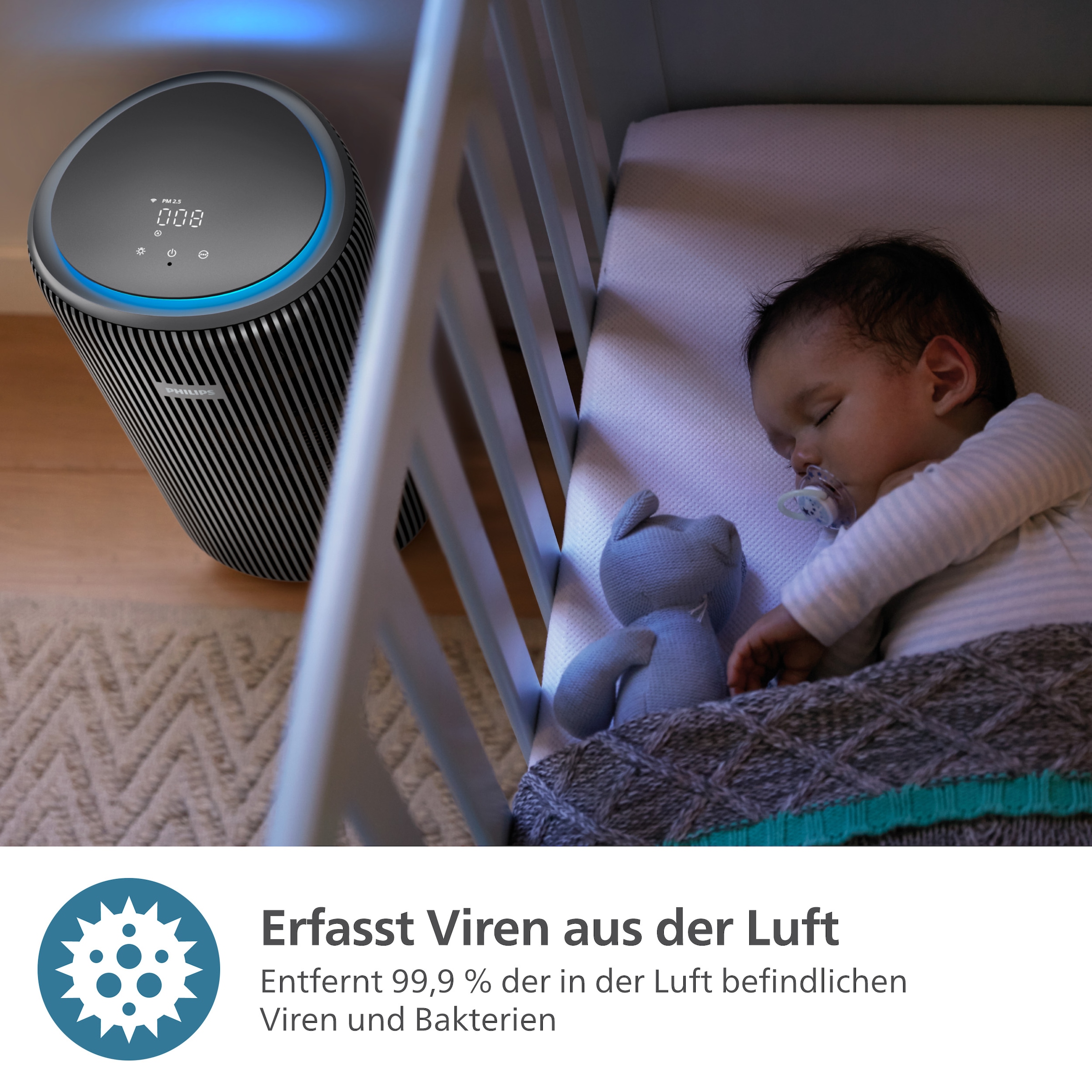 Philips Luftreiniger »AC3221/13 PureProtect 3200 Series, Luftreinigungsrate (CADR) 520 m³/h« für 135 qm Räume 3-Schichten-HEPA-Filtersystem, leise