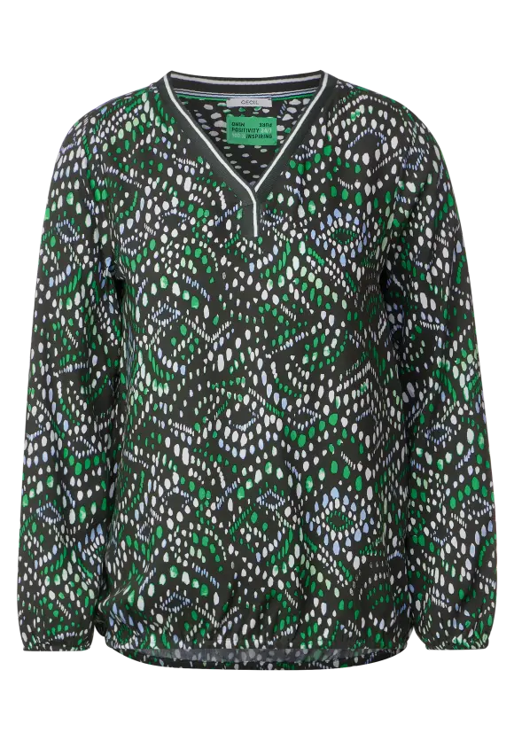 Multicolor Printbluse - strong khaki