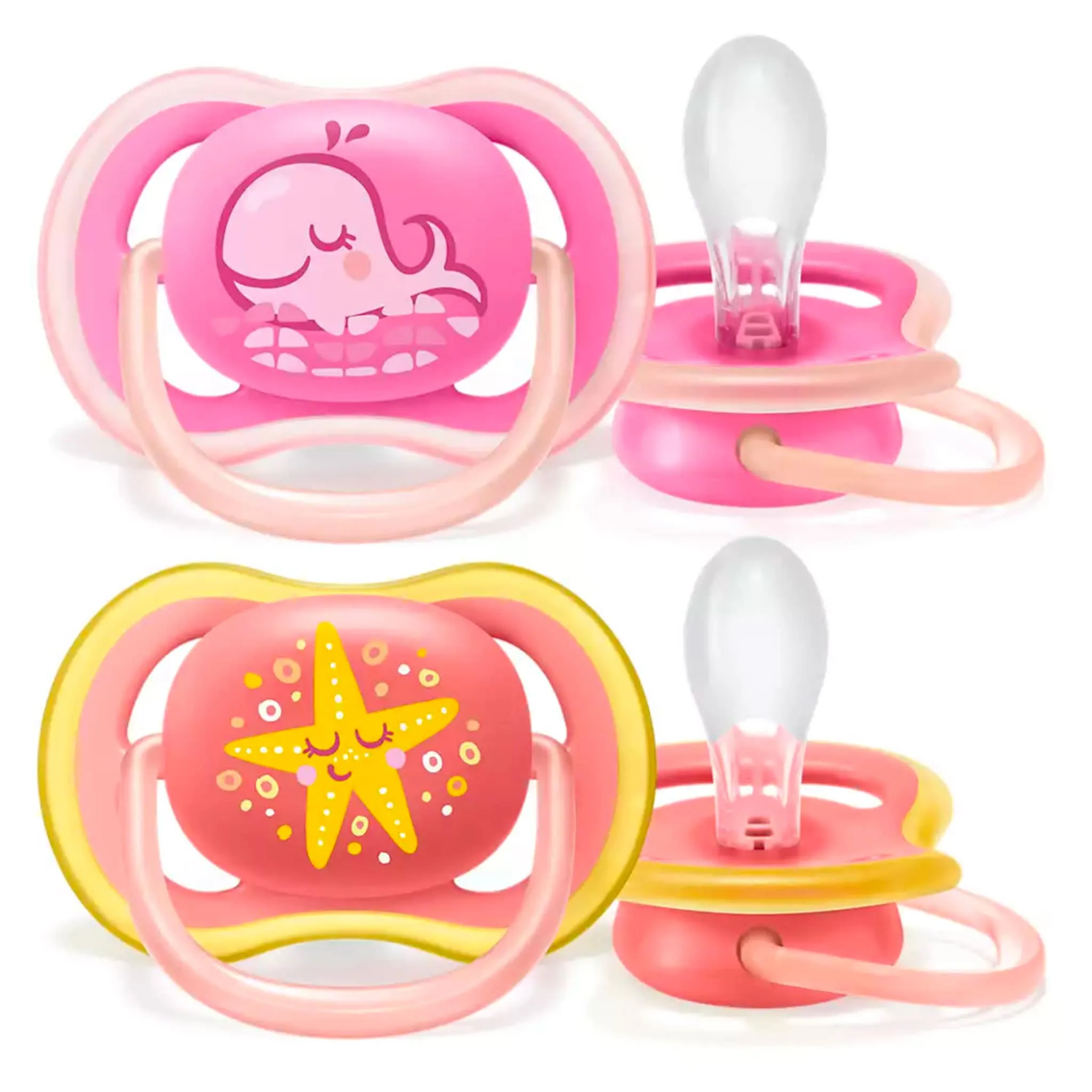 Philips Avent Suce Orthodontique 6-18m Ultra Air Paquet de 2 - Rose