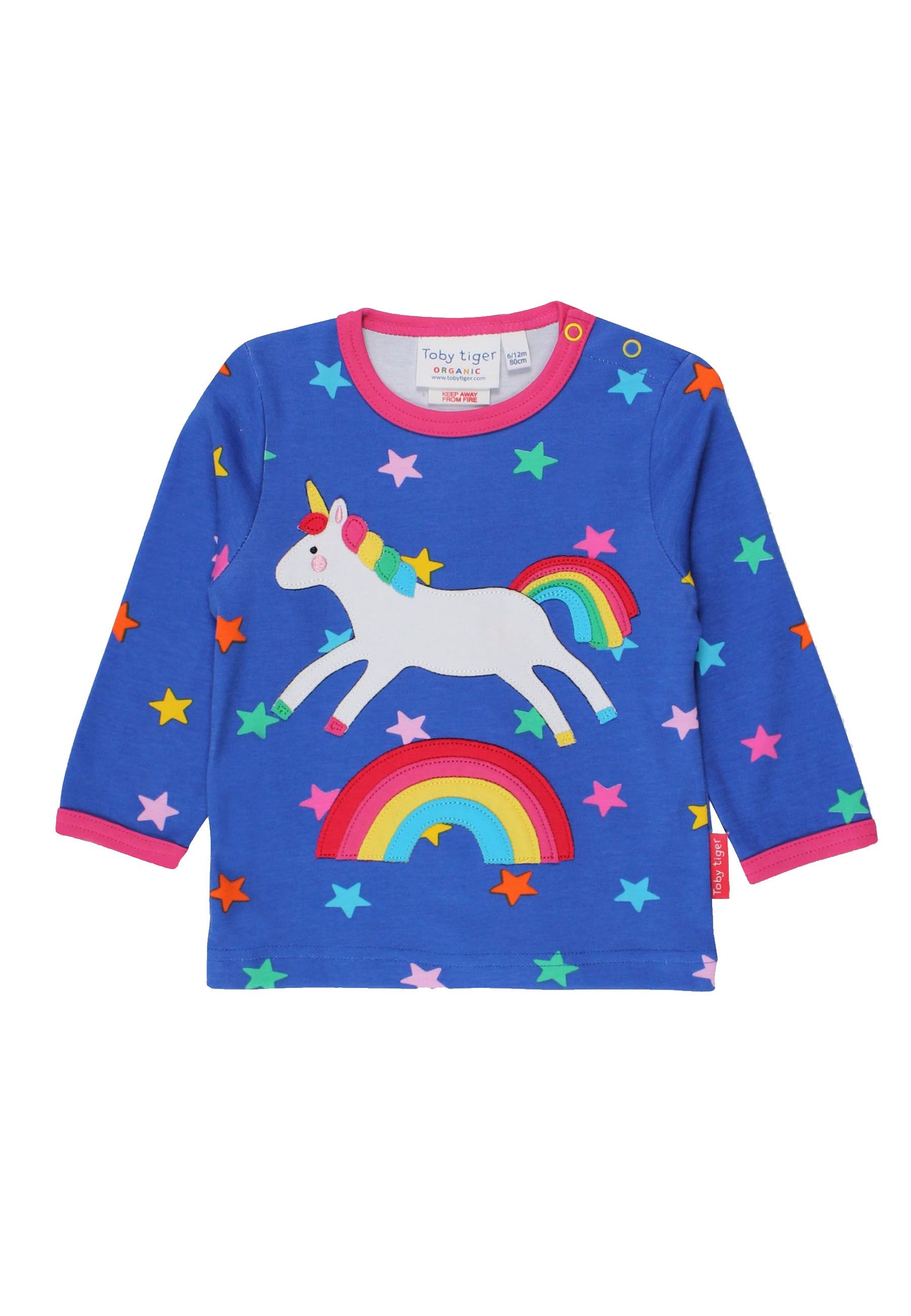 Toby Tiger Langarmshirt mit Einhorn und Regenbogen Applikation