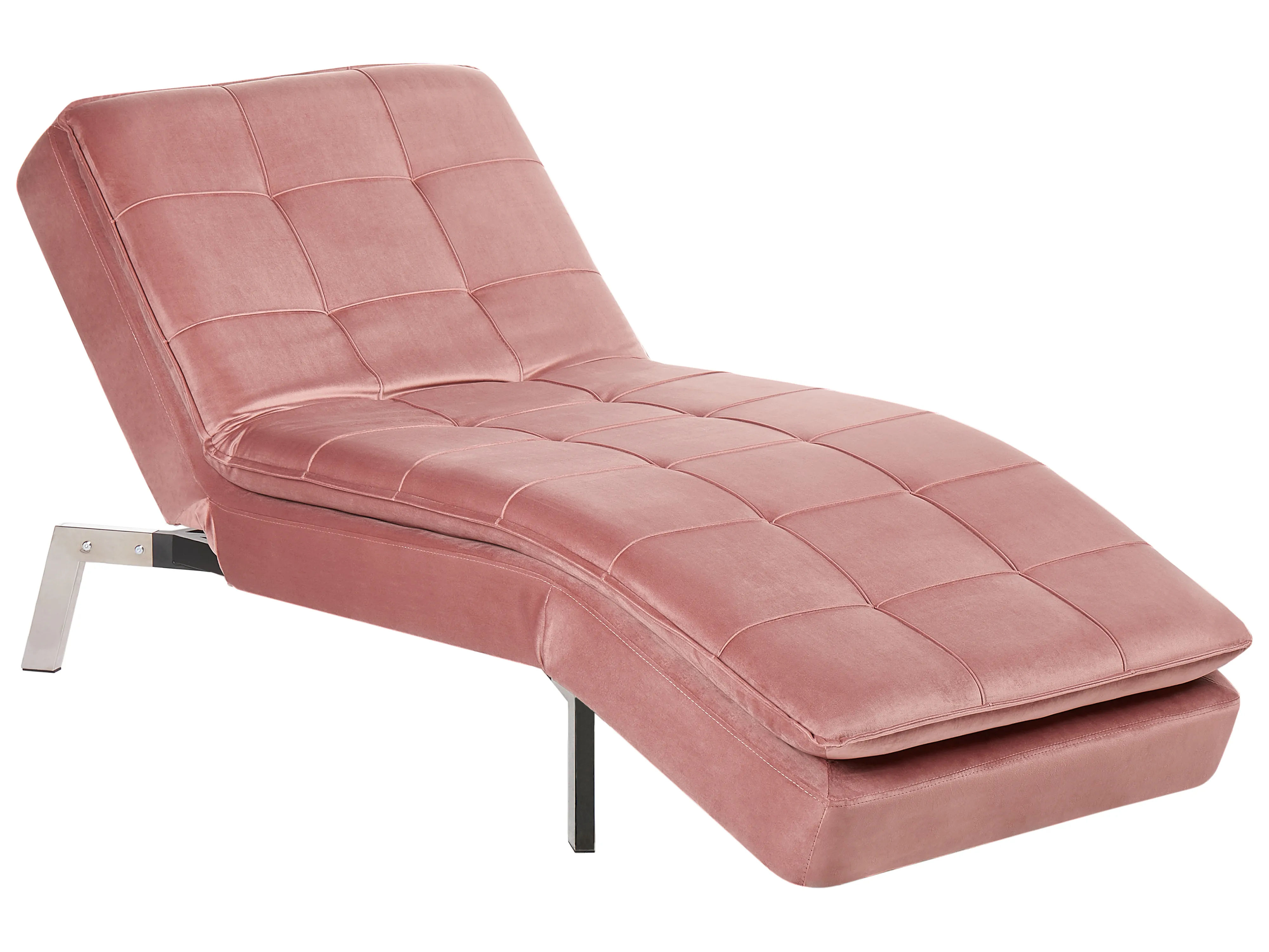 Chaise longue LOIRET Fluweel Roze
