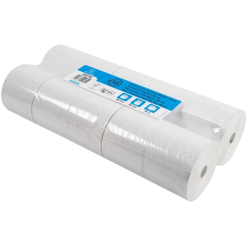 Bobines Caisses Exacompta 40970E - l 60 mm x L 76 m, Ø 80 mm - 1 pli(s) - paquet de 10