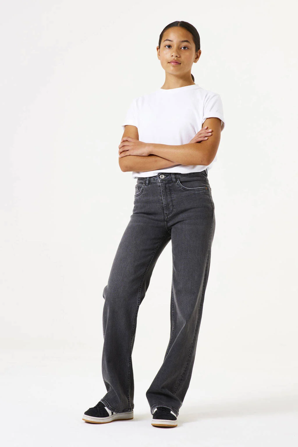 Garcia high waist straight leg jeans black denim