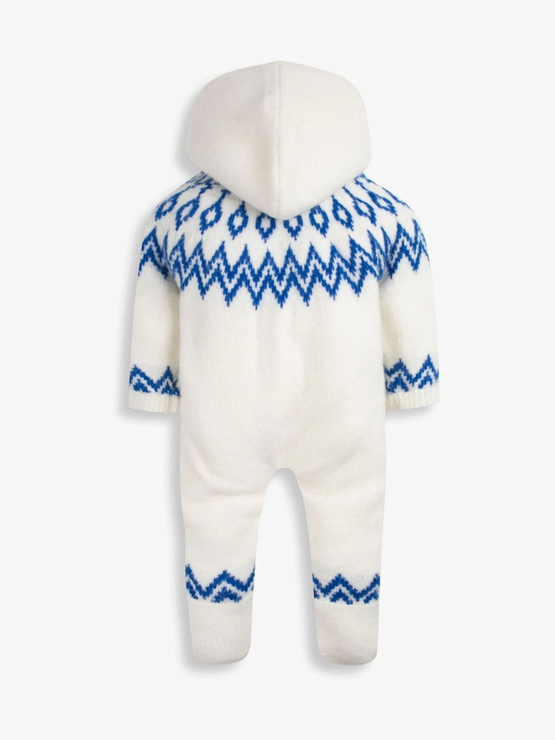 Blauw - The Little Tailor Zacht gebreid gevoerd kerstpakje voor baby's