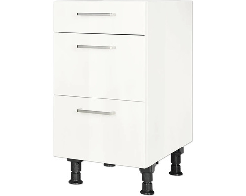 NOBILIA Moderne uitschuifbare onderkast BxDxH 45 x 58 x 87 cm alpinewit hoogglans voorgemonteerd