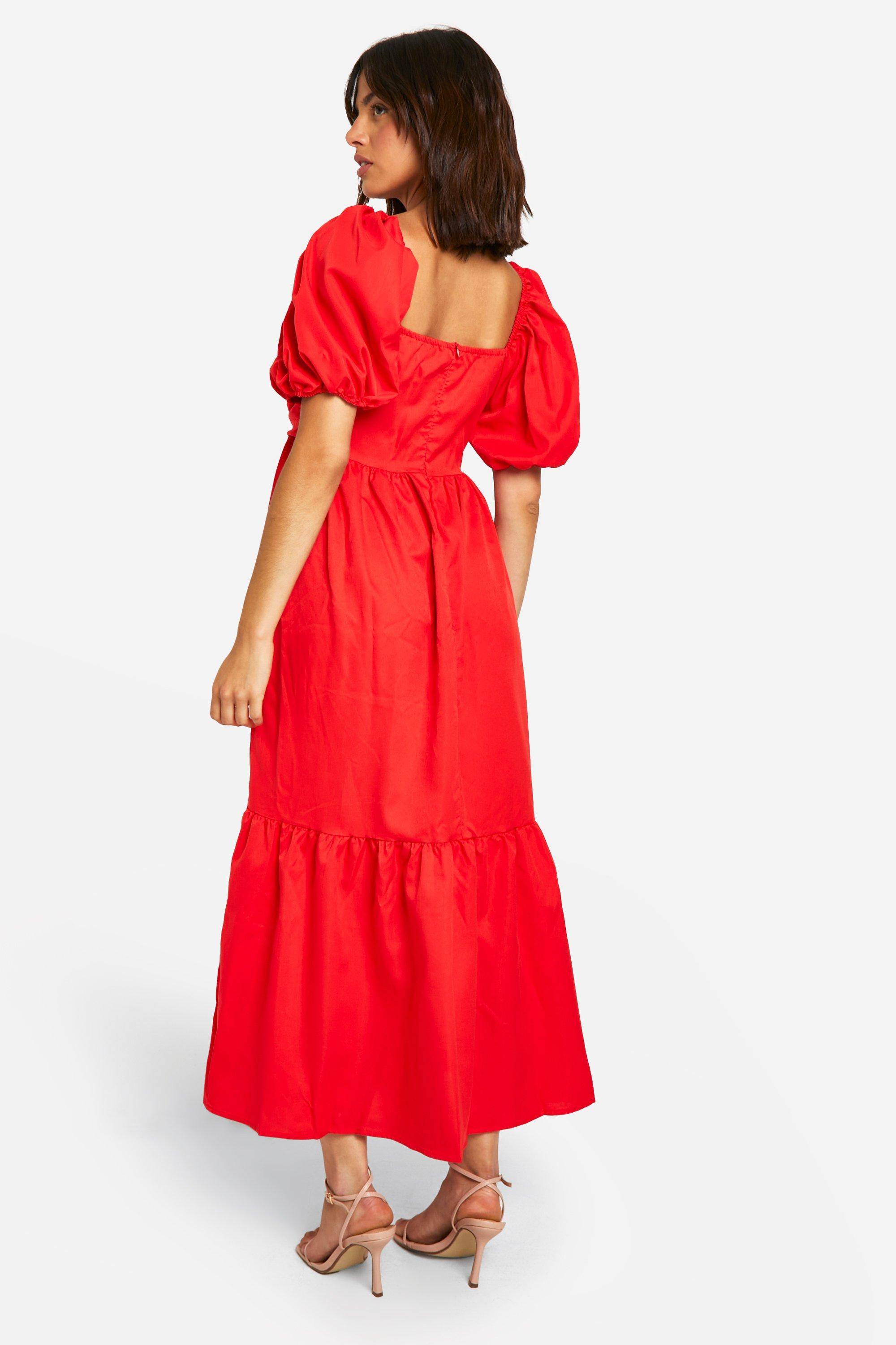 boohoo Robe midaxi à manches bouffantes volumineuses
