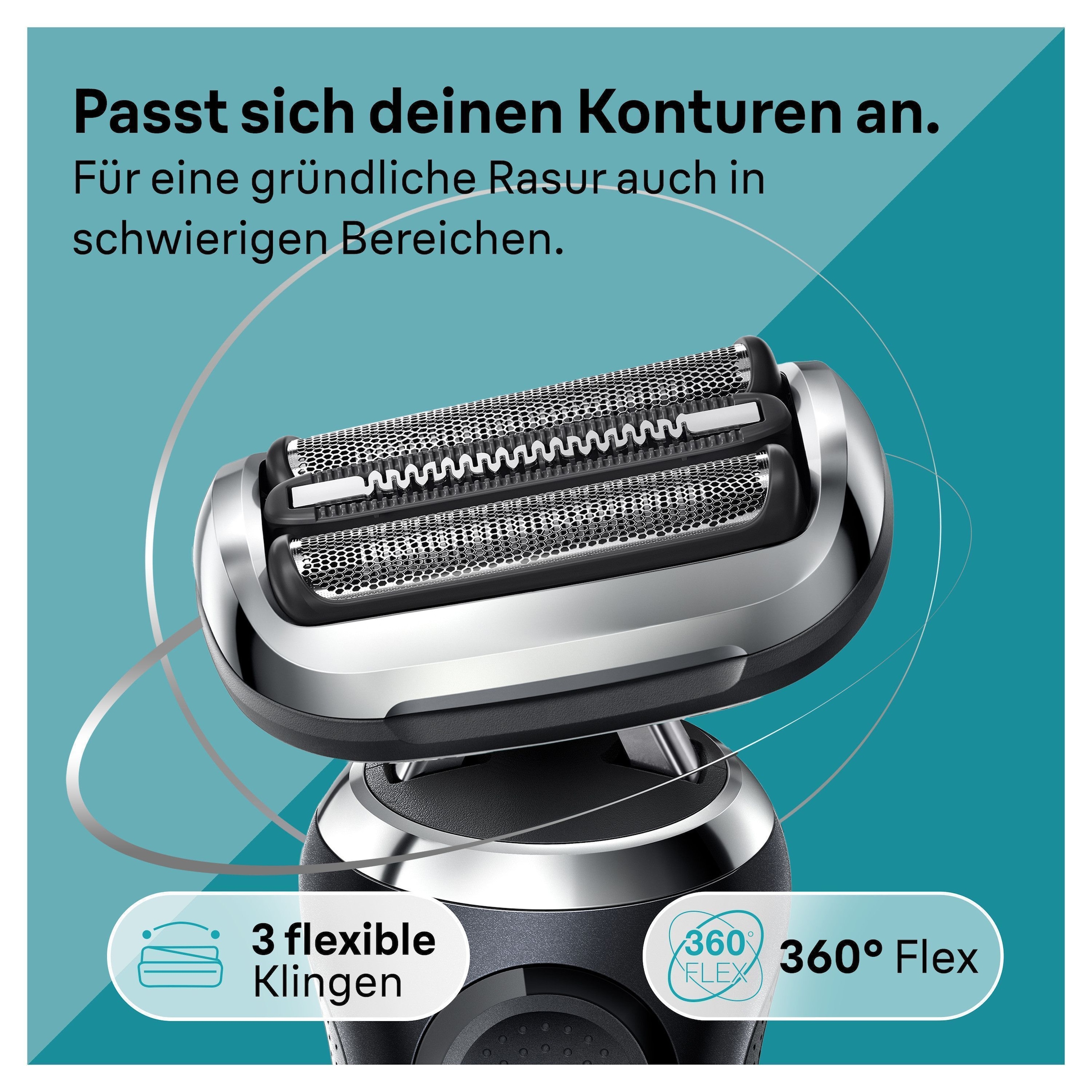 Braun Elektrorasierer »Series 7 71-N1200s« 2 Stk. Aufsätze SmartClick-Präzisionstrimmer 360° Flex, Wet&Dry