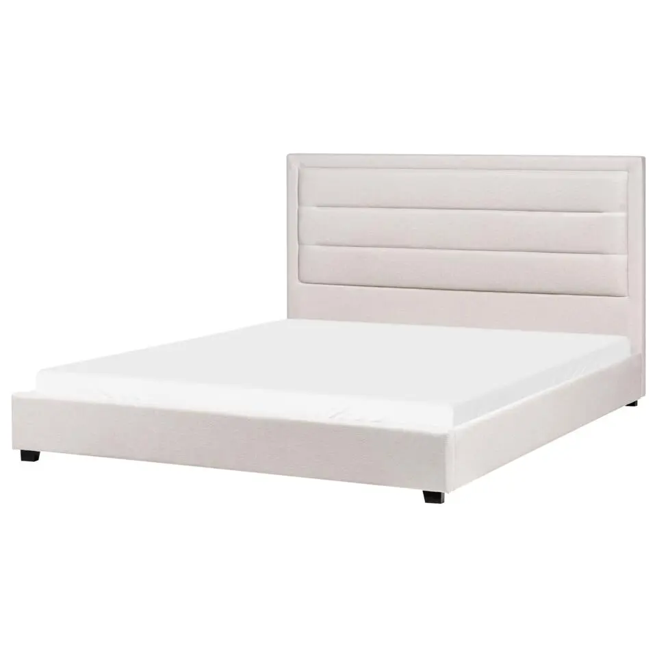 ROUEN - Bed - Lichtbeige - 180 x 200 cm - Polyester