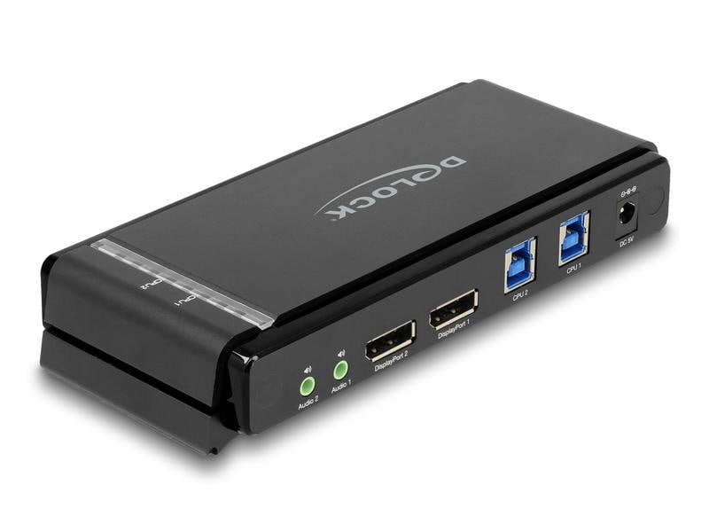 Delock KVM Switch DisplayPort 1.4 8K 60 Hz Delock DisplayPort 1.4 KVM Switch 8K 60 Hz mit USB 5 Gbps und Audio