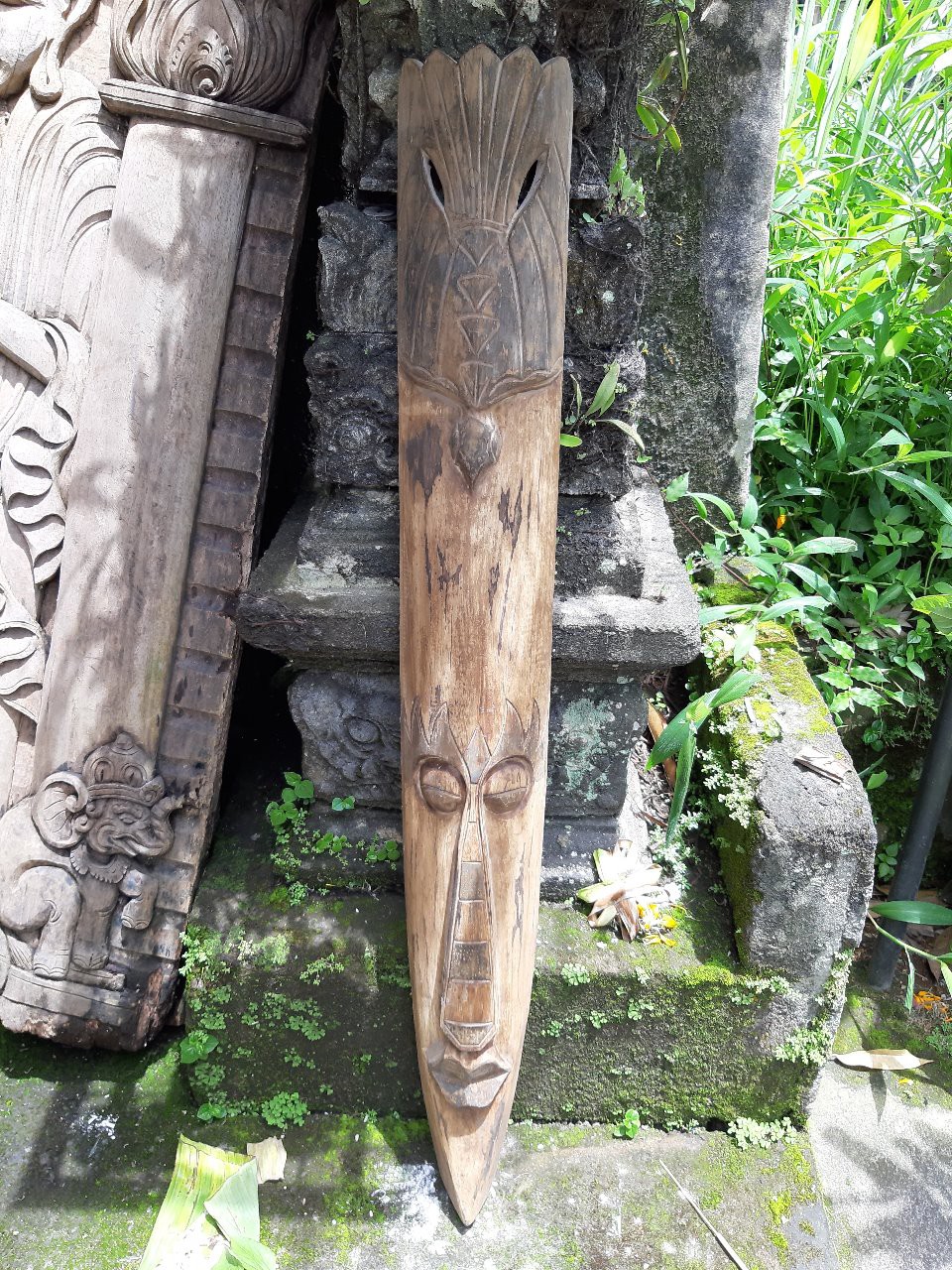 Maske 'Africa' Vogelkopf, natur, H 102 cm, B 13 cm, T 7 cm von fischer's lagerhaus