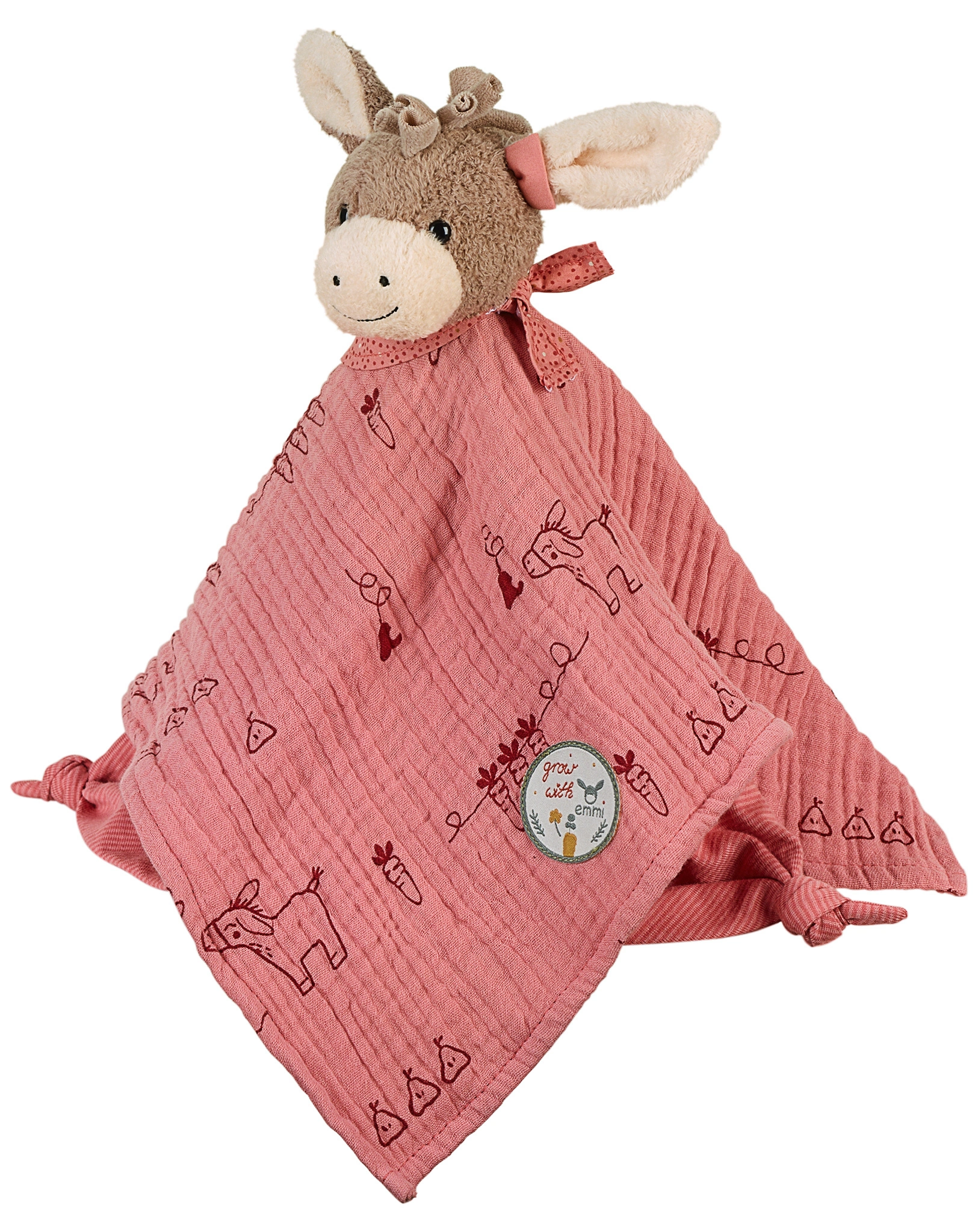 Schmusetuch ESEL EMMILY (35 cm) in hellrot