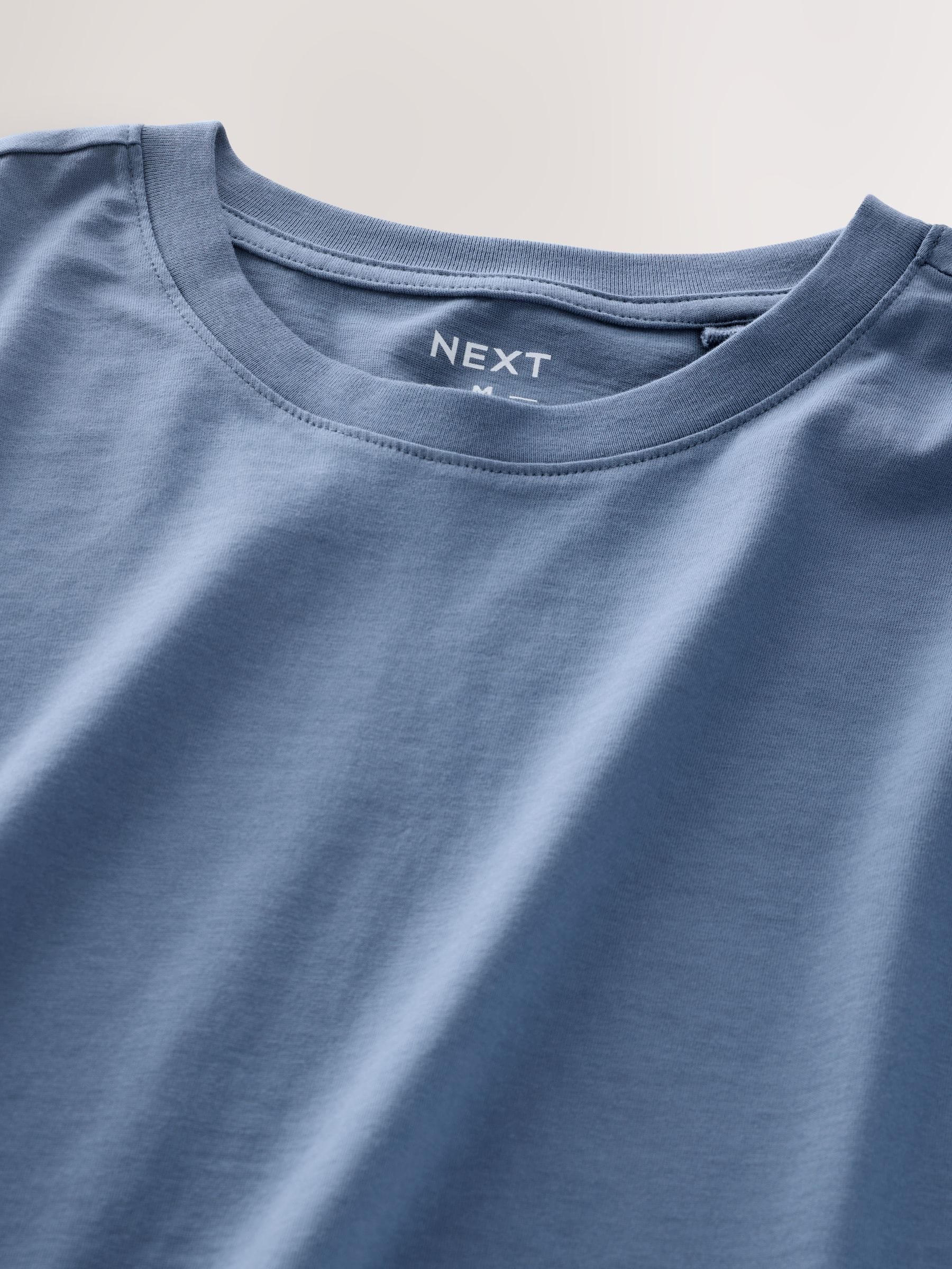 Blauw - Normale Pasvorm - Essential katoenen T-shirts verpakking van 6
