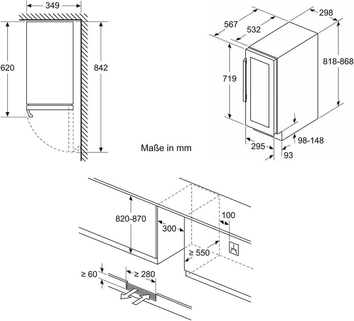 NEFF KU9202HF0, Unterbau-Weinlagerschrank, N70, EEK: F, 82.0 x 30.0 cm, Gesamt: 58l