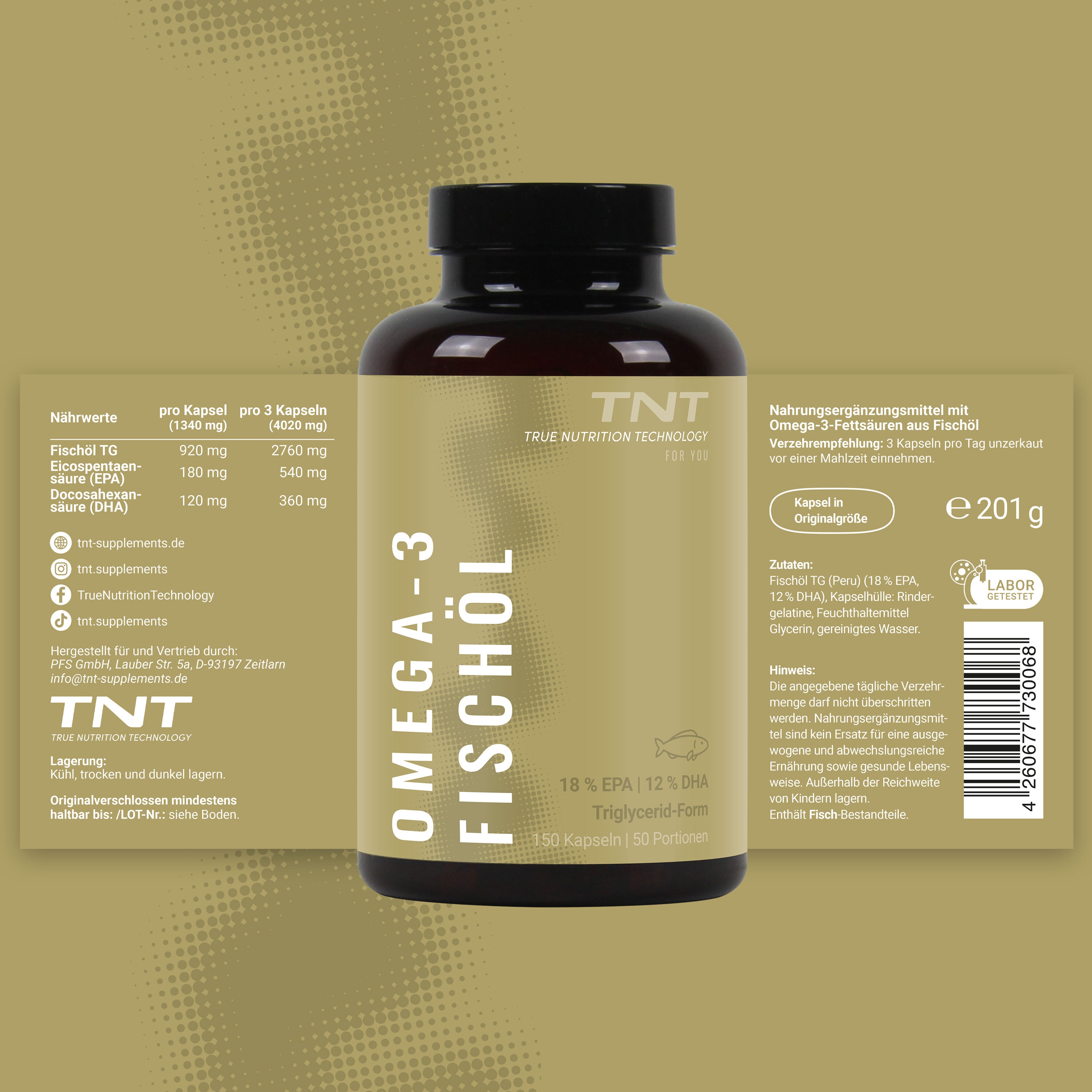 TNT Omega 3-TG Fischöl in natürlicher Triglycerid-Form.