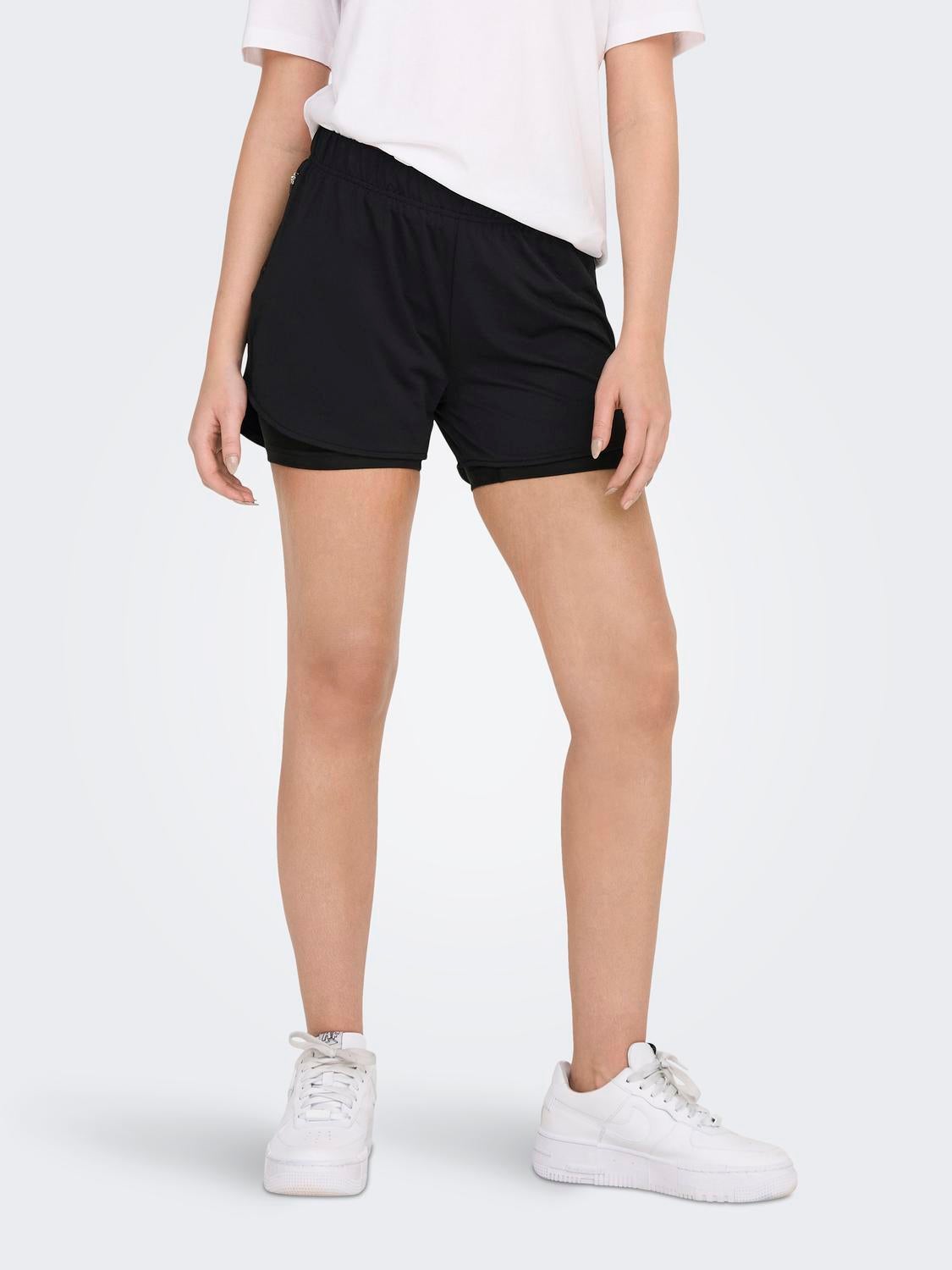 ONPMILA-2 Mittlere Taille Locker geschnitten Trainingsshorts Black