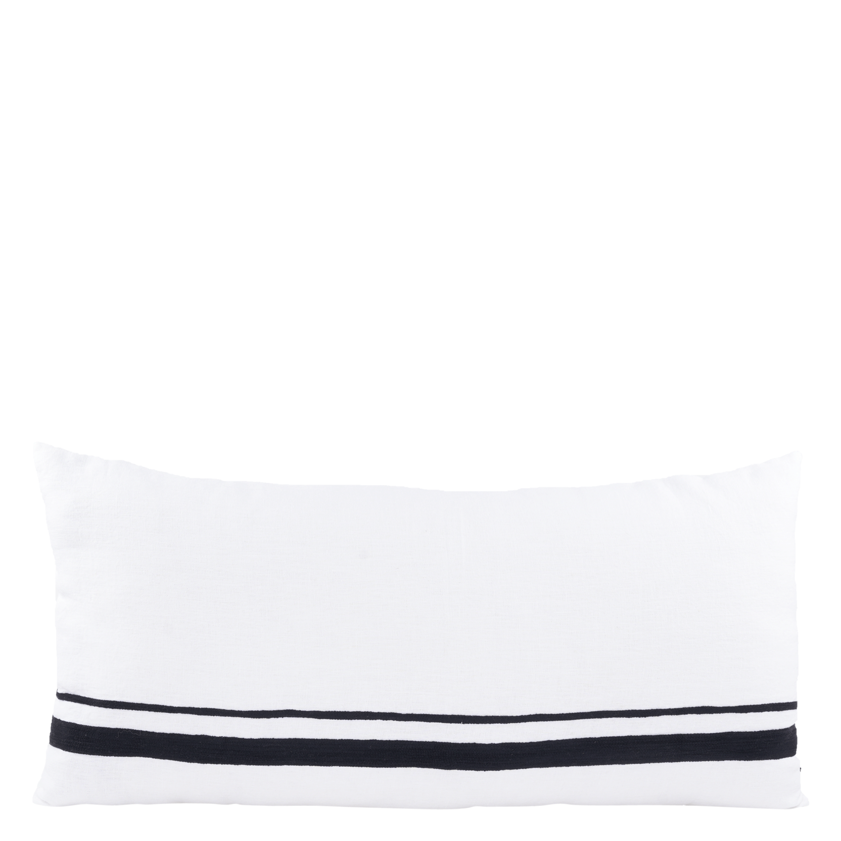 MALAGA - Housse de coussin imprimée en lin | Noir