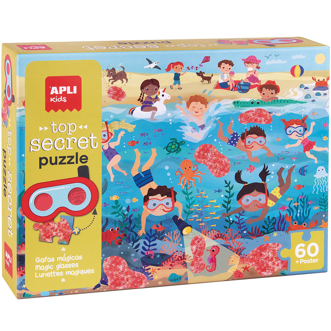 Apli kids puzzel strand top secret - 60st