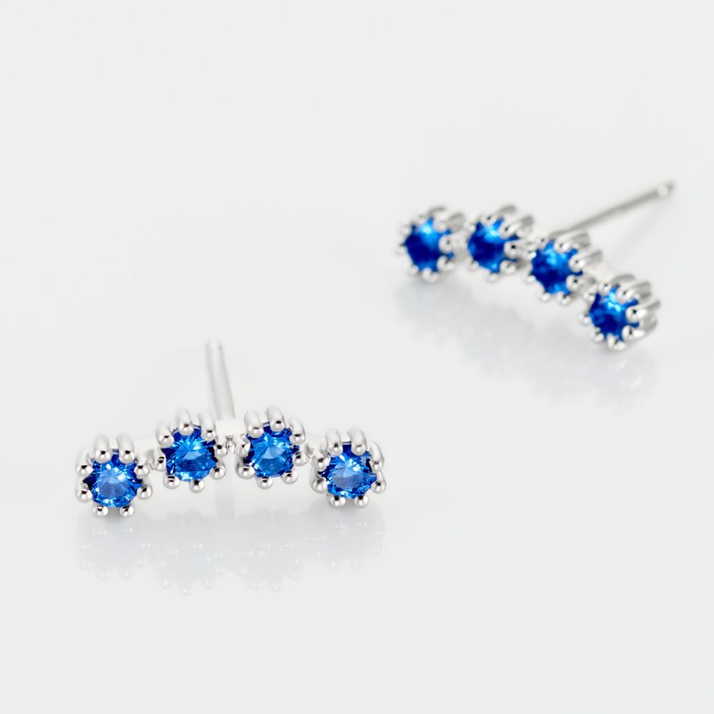 Boucles D'oreilles Puces Karrie Argent Blanc Oxyde De Zirconium