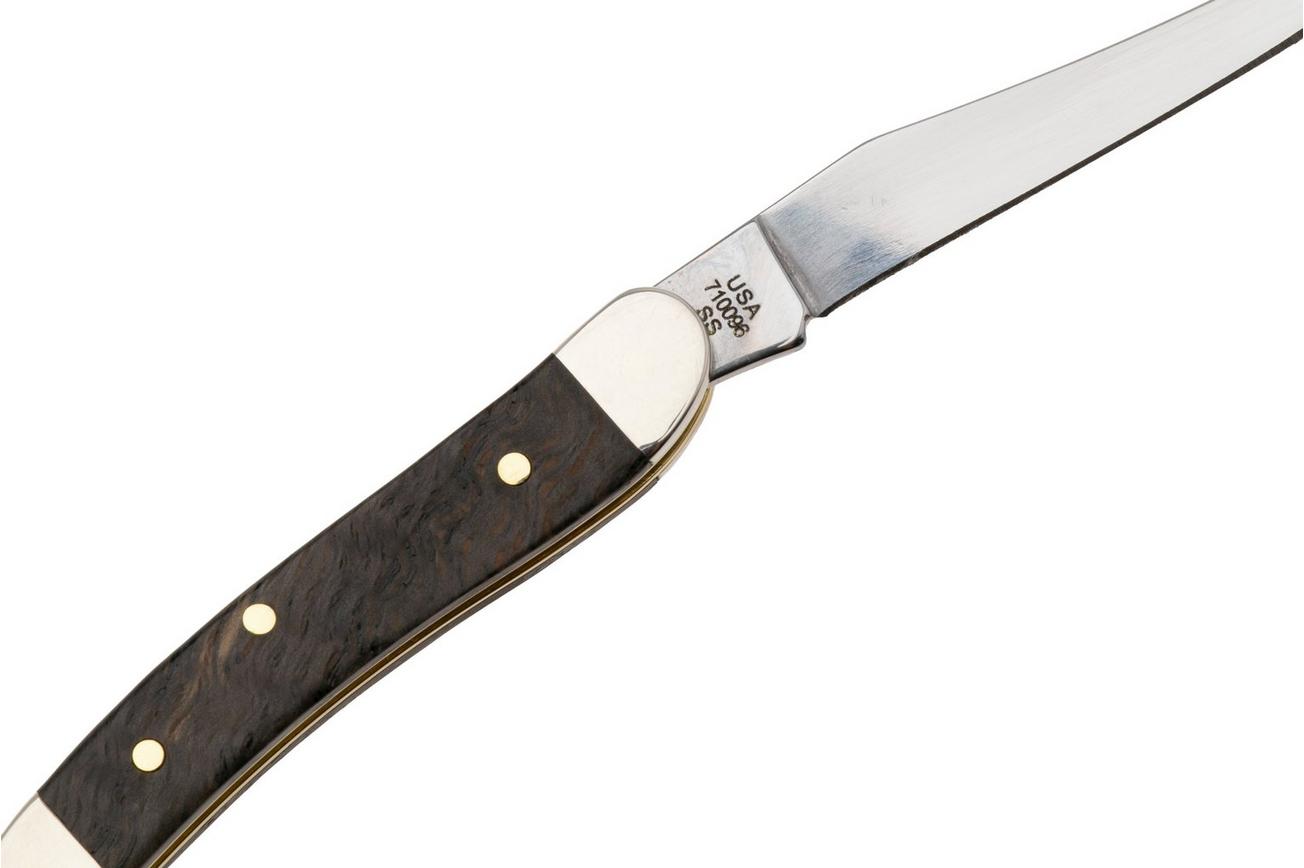 Case Small Texas Toothpick Smooth Black Curly Oak Wood, 14009, 710096 SS zakmes