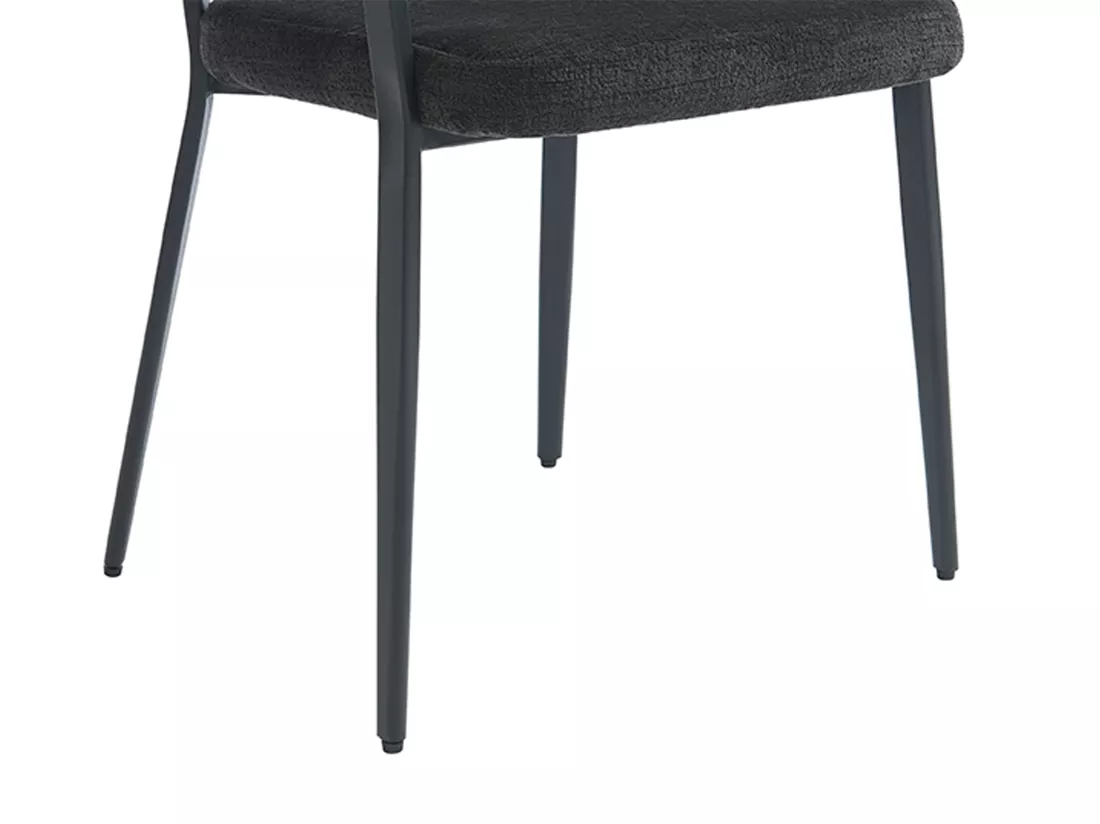 Lot de 2 chaises avec accoudoirs en tissu et métal - Noir - AVRELA