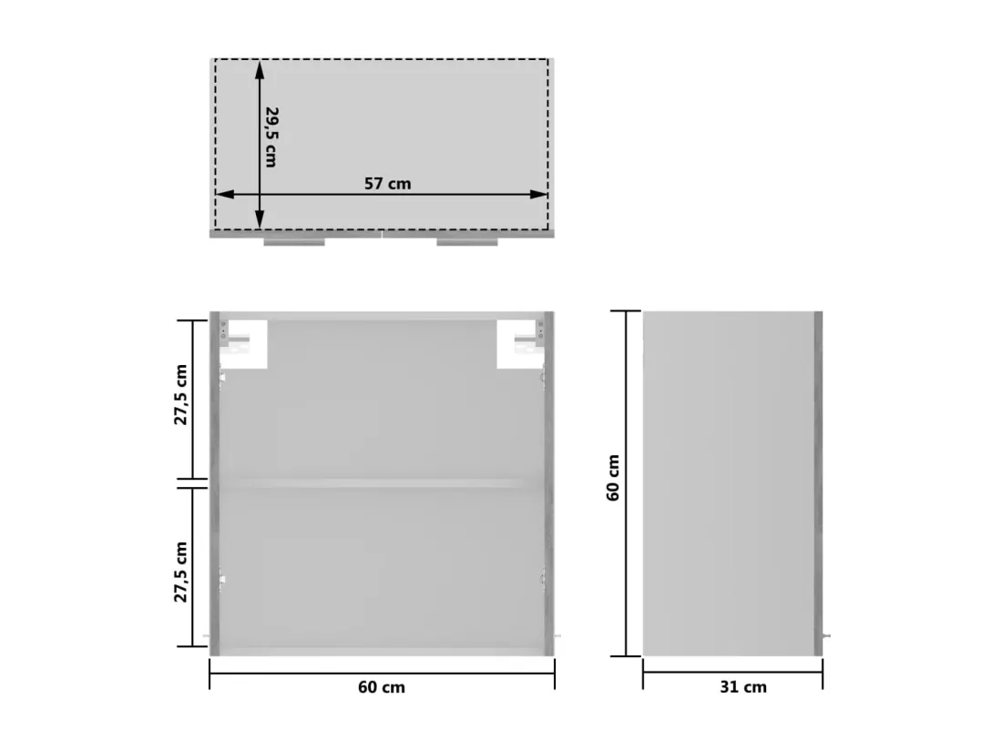 Armoire en verre suspendue 