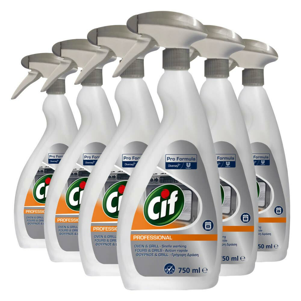 6x Cif Professional Oven -en Grillreiniger Pro Formula750 ml
