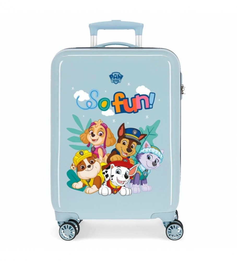 Mala de cabine Joumma Bags Paw Patrol So Fun, rígida, azul claro - 38x55x20cm -