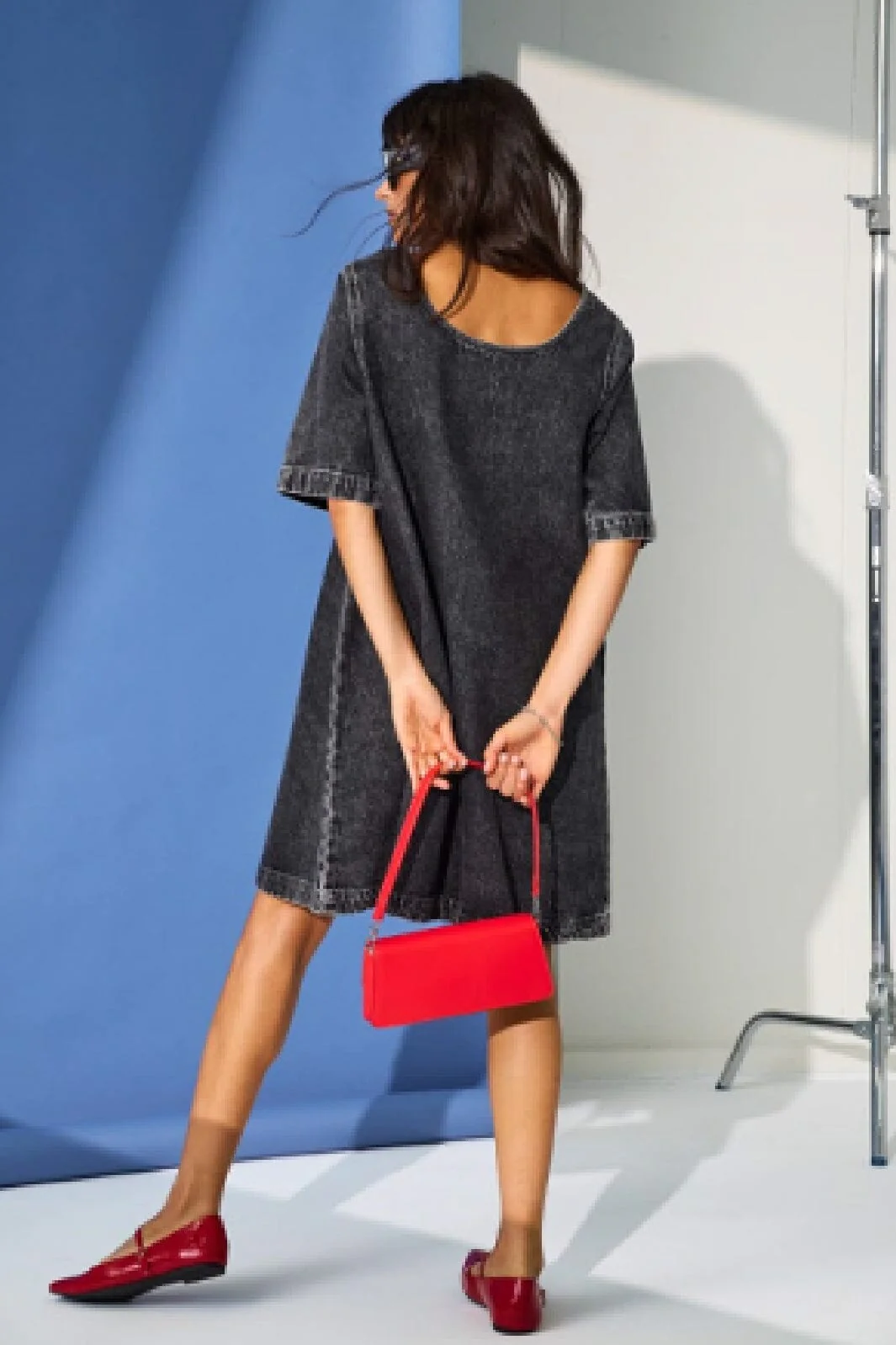 Only Onlgigi S/S A-Shape Dress Azg 4651929 dark grey denim