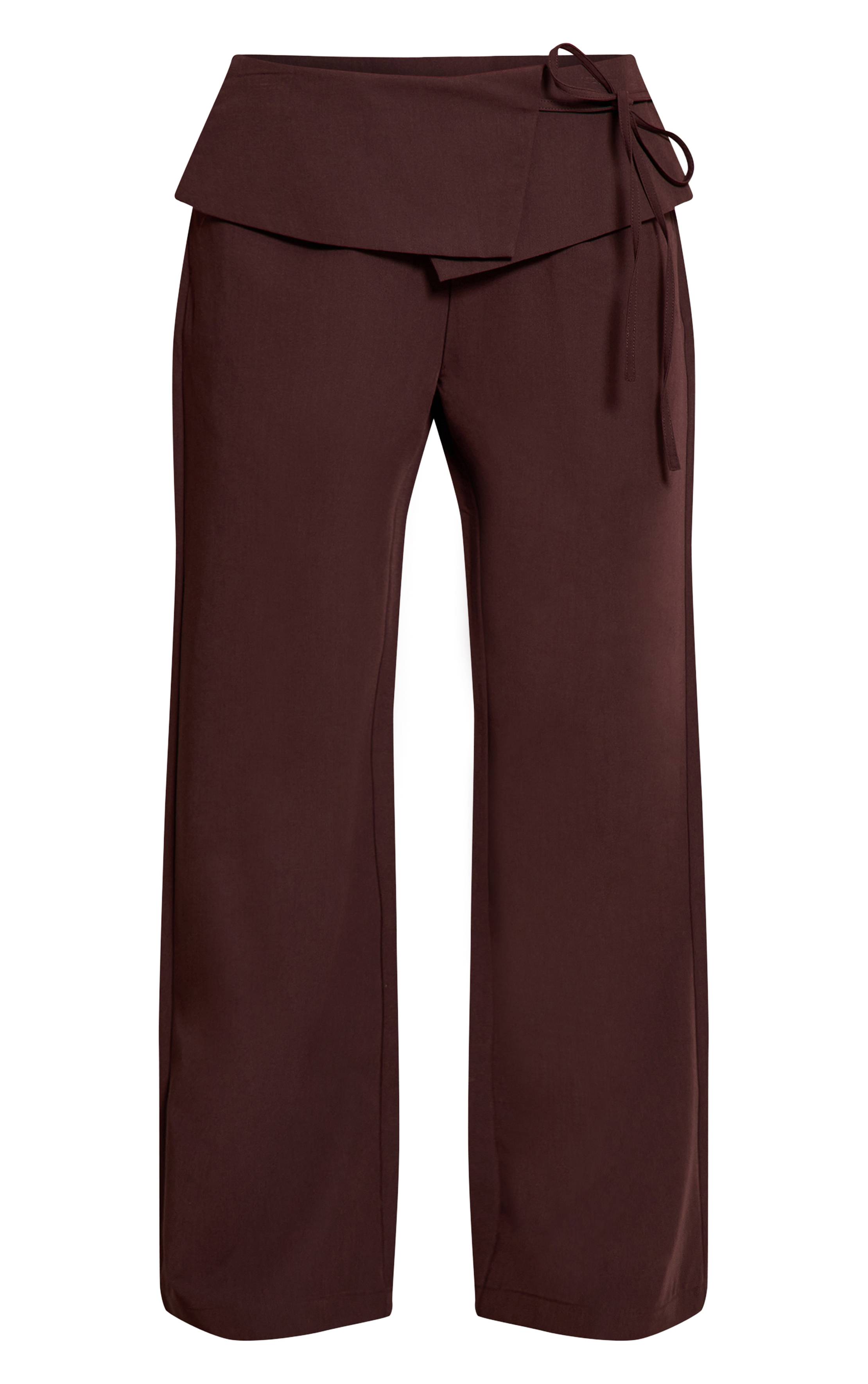 Chocolat Pantalon Large À Superposition