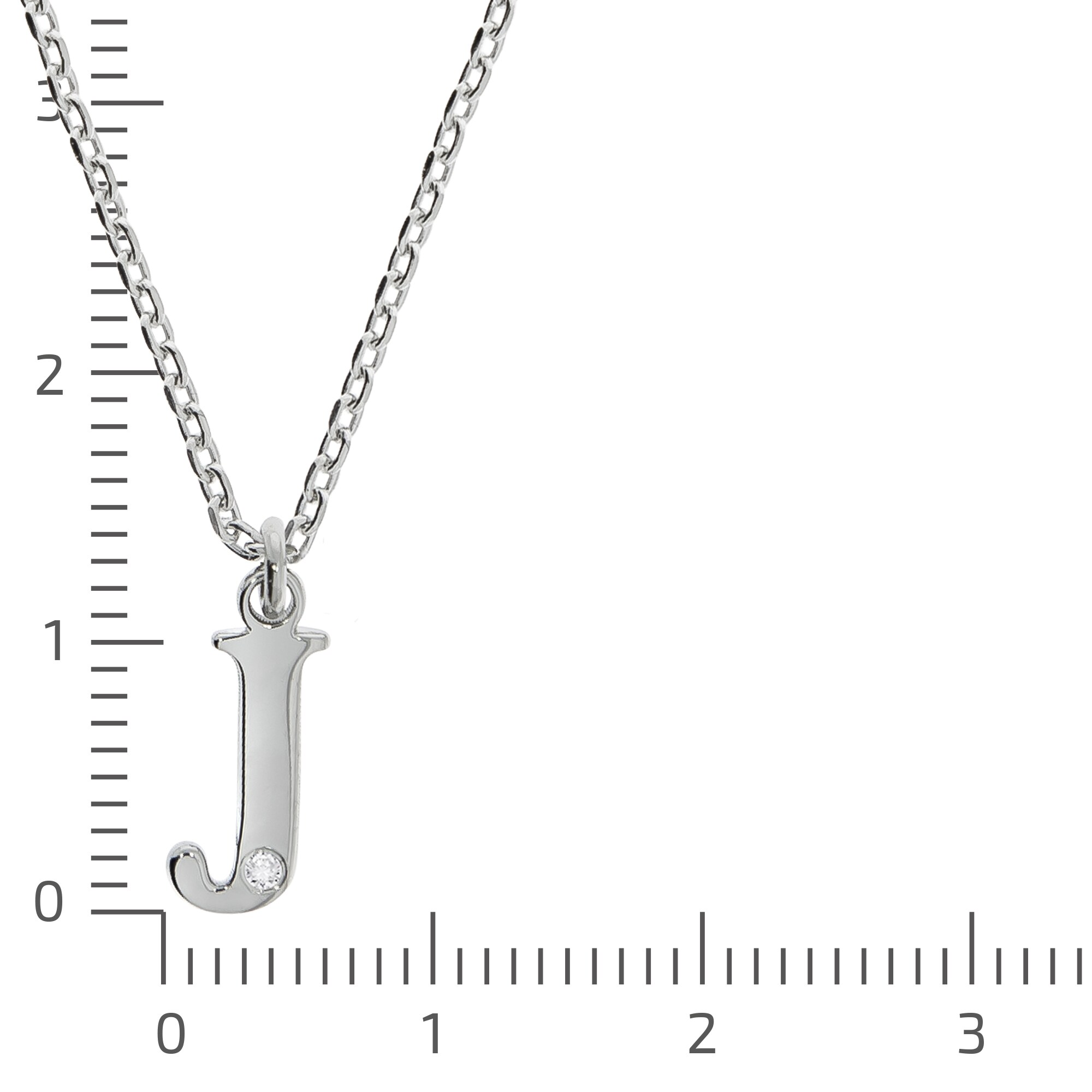 Diamonds by Ellen K. Halskette Silber 925 mit 1x Diamant 0,008ct. Buchstabe J