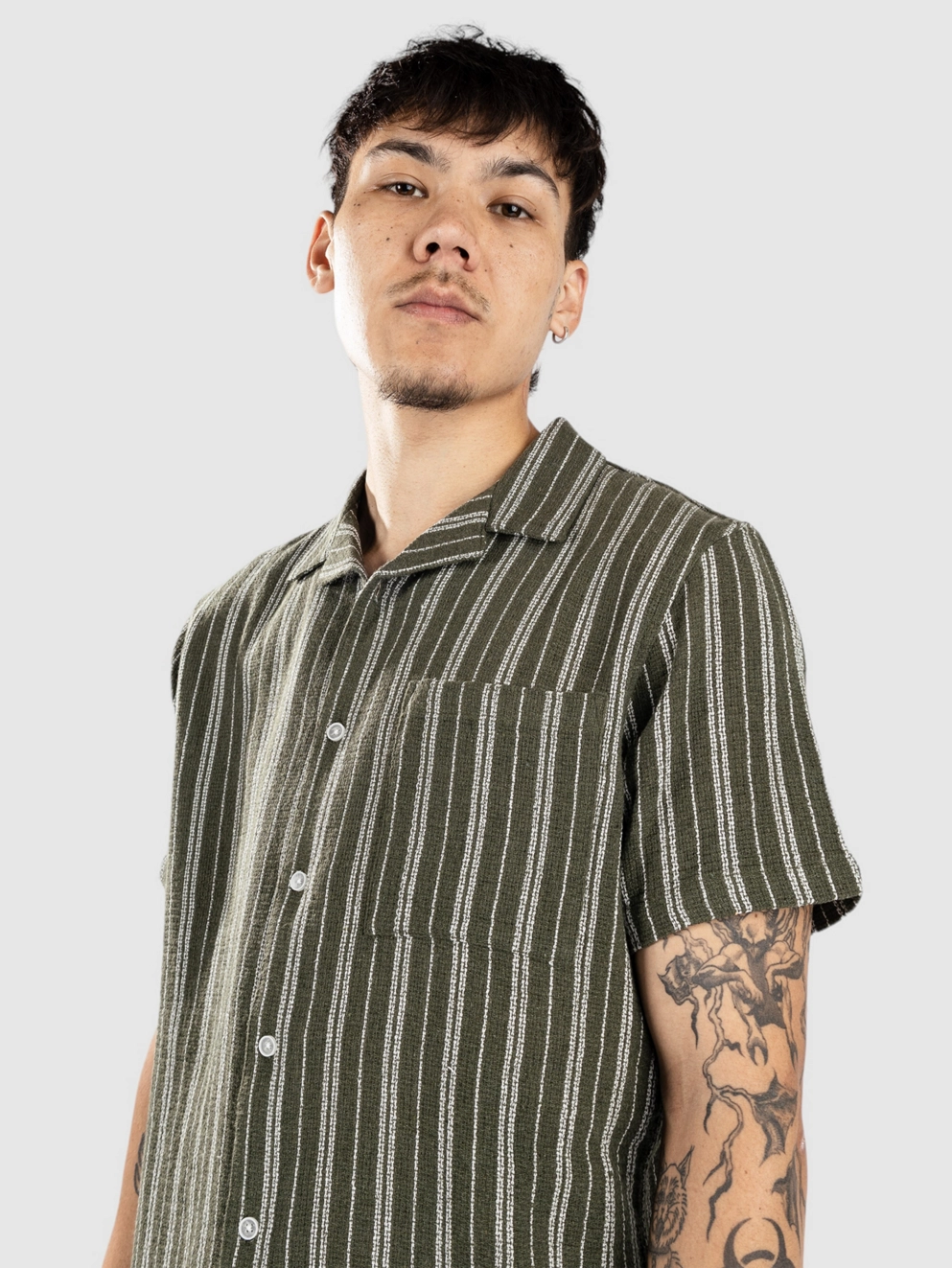 Anerkjendt Akleo S-S Dobby Shirt olivine