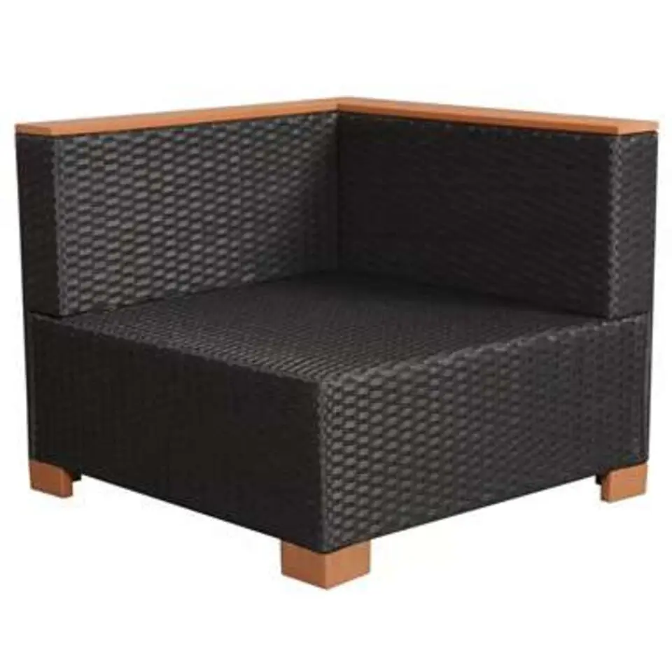 vidaXL - Tuinbank Set - Zwart - Poly rattan