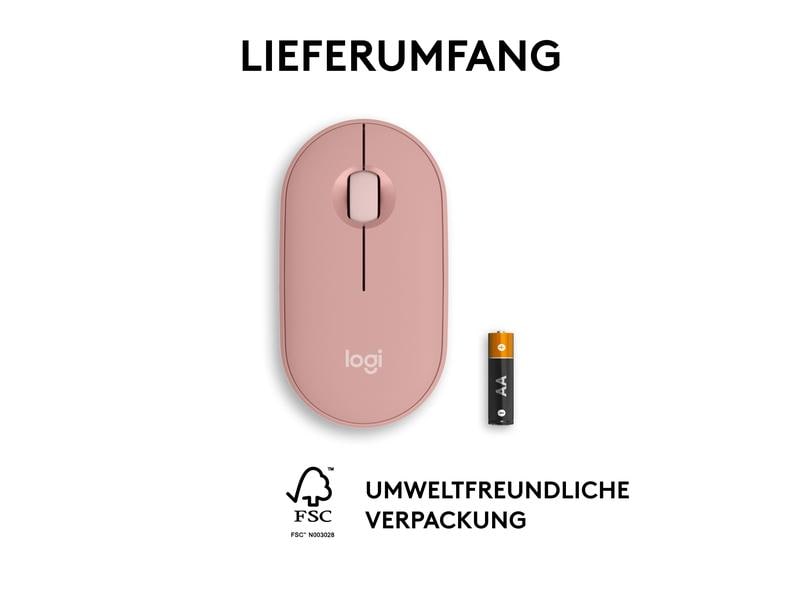 Logitech Pebble 2 M350s Schlanke Bluetooth-Maus mit geräuscharmen Tasten