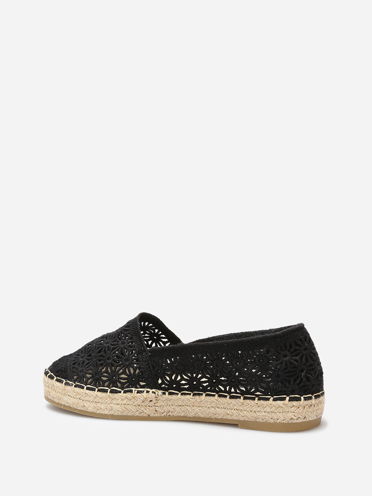 Espadrilles en broderie anglaise- Noir