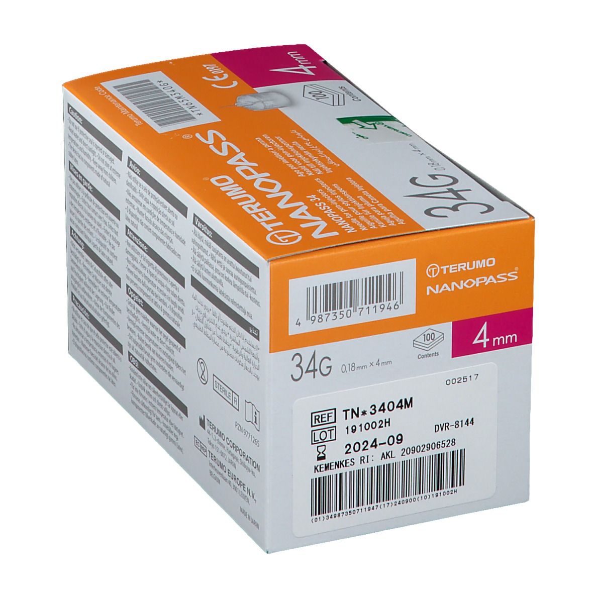 Terumo Nanopass Penkanülen 34G