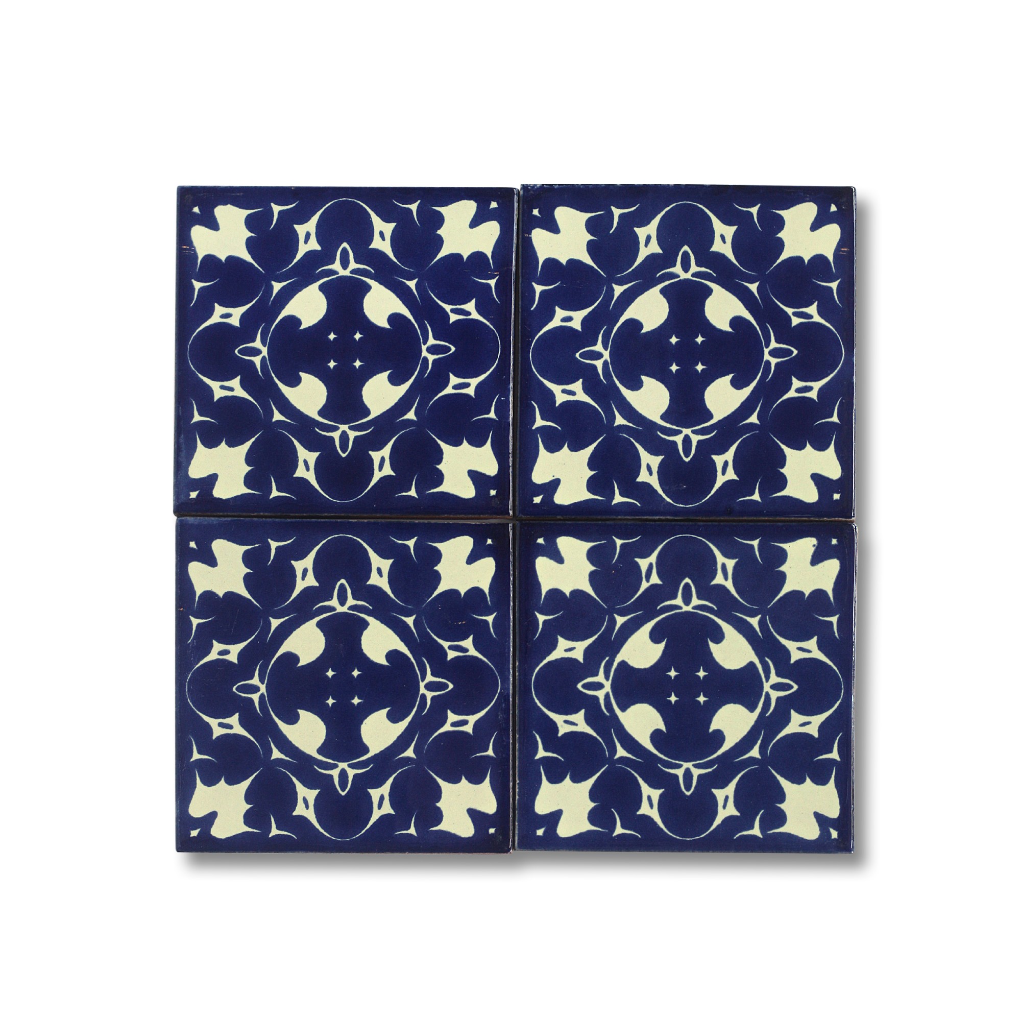 Kachel 'Celaya', blau, weiß, T 10 cm, B 10 cm, H 0,5 cm von fischer's lagerhaus