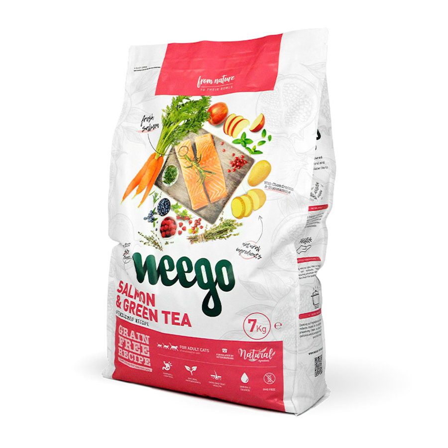 Ração para gatos Weego com salmão e chá verde