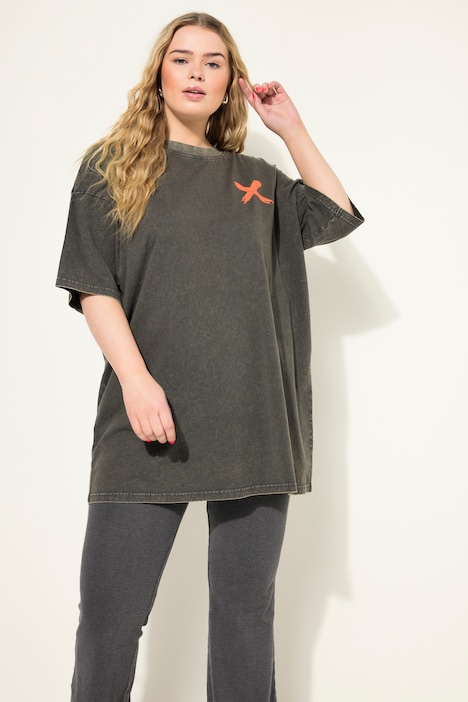T-Shirt, Rundhals, Vintage Look, Rücken-Print