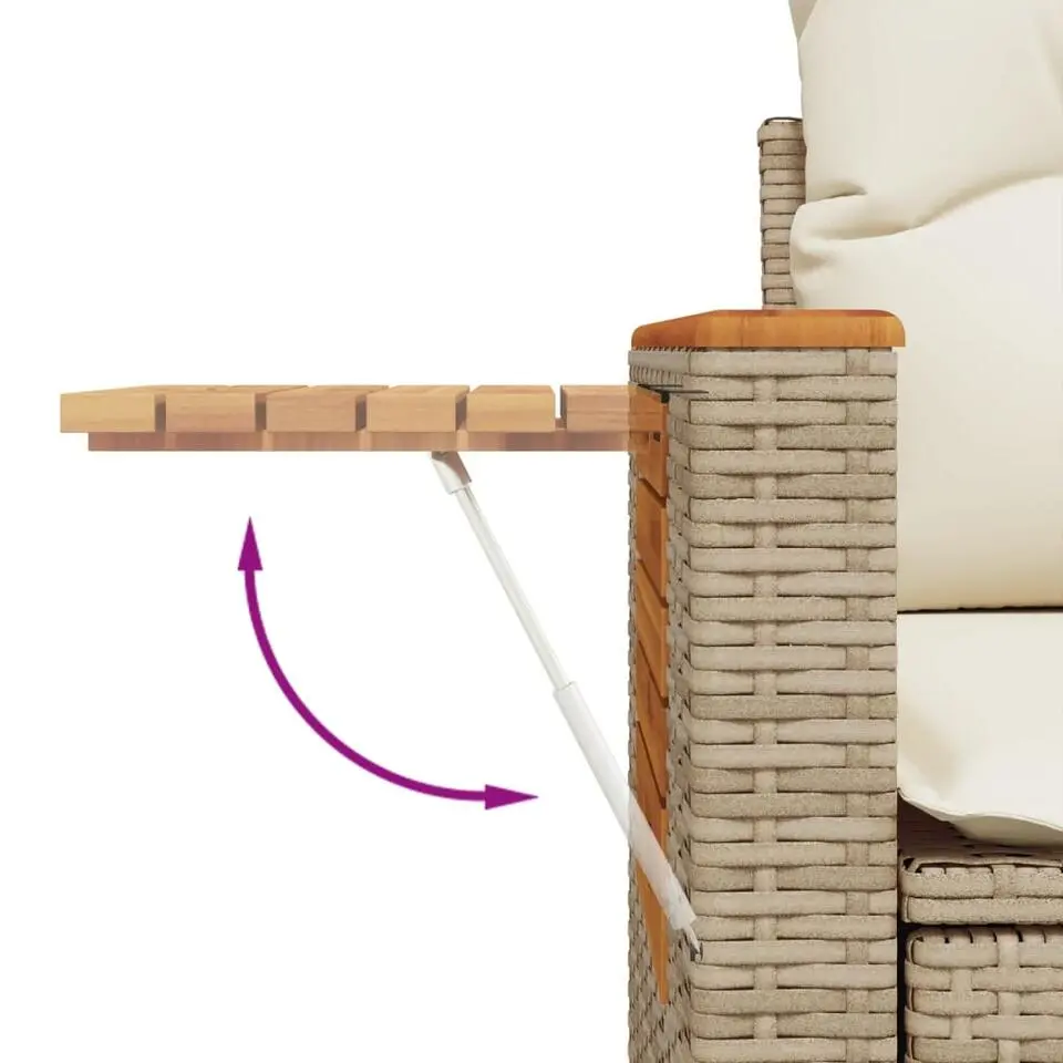 vidaXL - Tuinbank 2-zits - Beige - Poly rattan - Met kussens