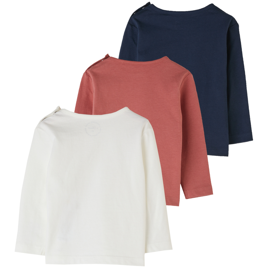 s.Oliver Langarmshirt 3er Pack weißrotblau
