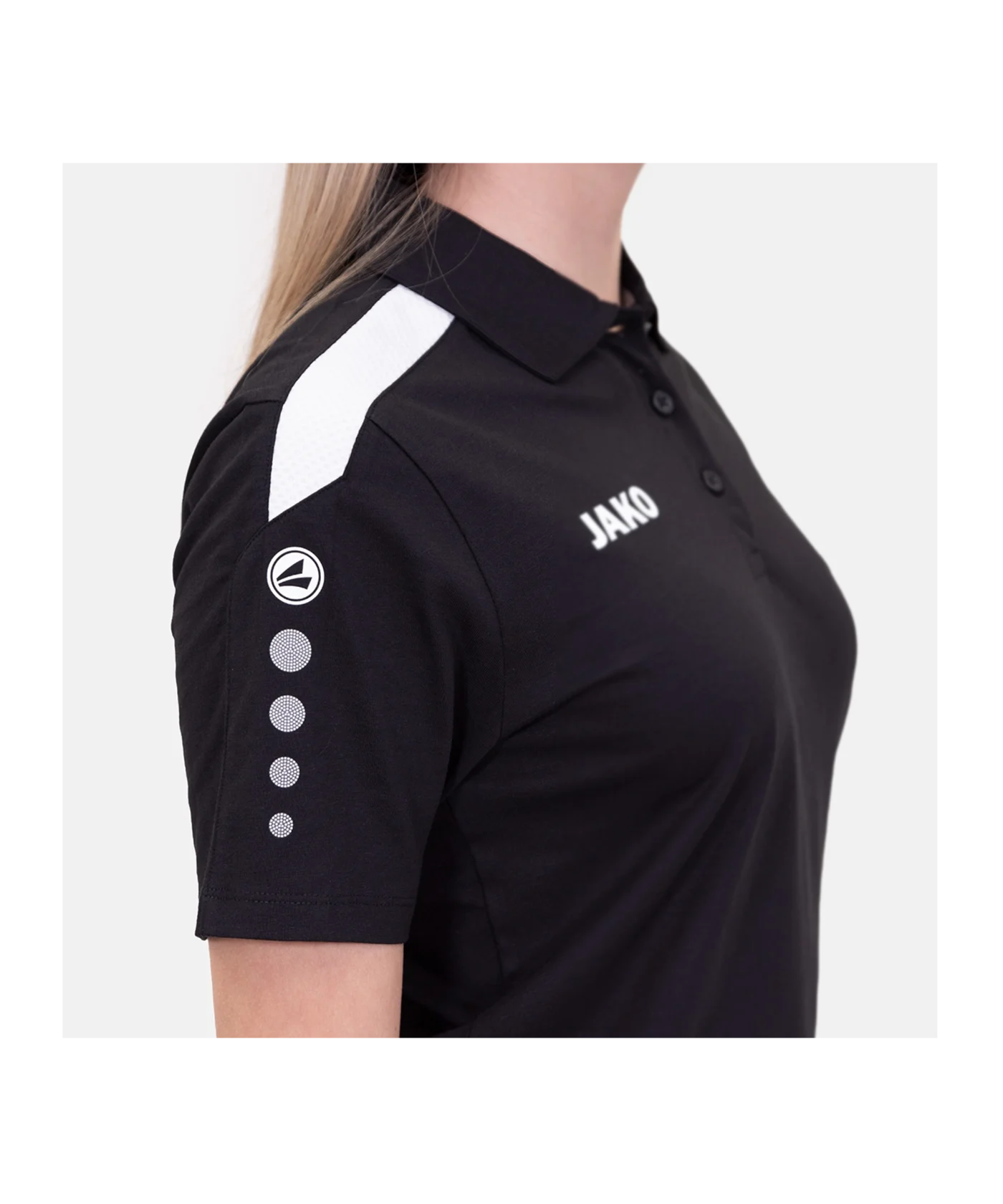 JAKO Power Poloshirt Damen Schwarz Weiss F800