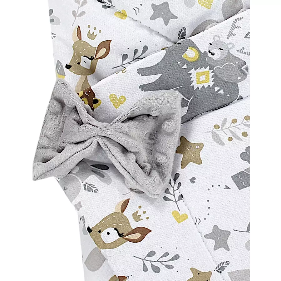 TupTam Baby Winter Einschlagdecke Warm Wattiert Minky beigegrau