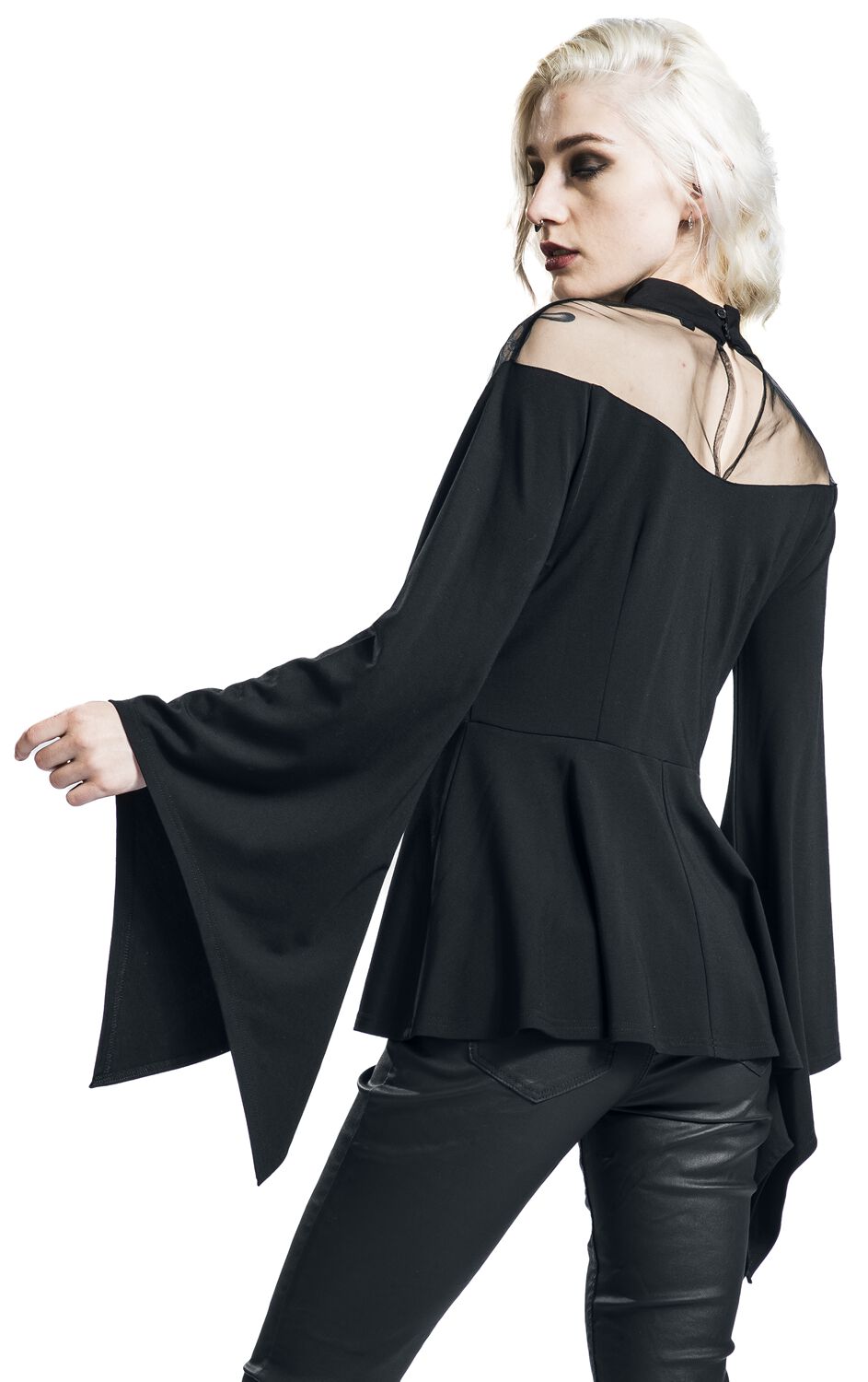 Haut Manches Longues avec Col Illusion | Gothicana by EMP T-shirt manches longues